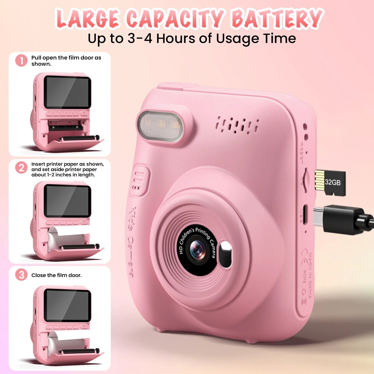 Instant Print Camera for Kids